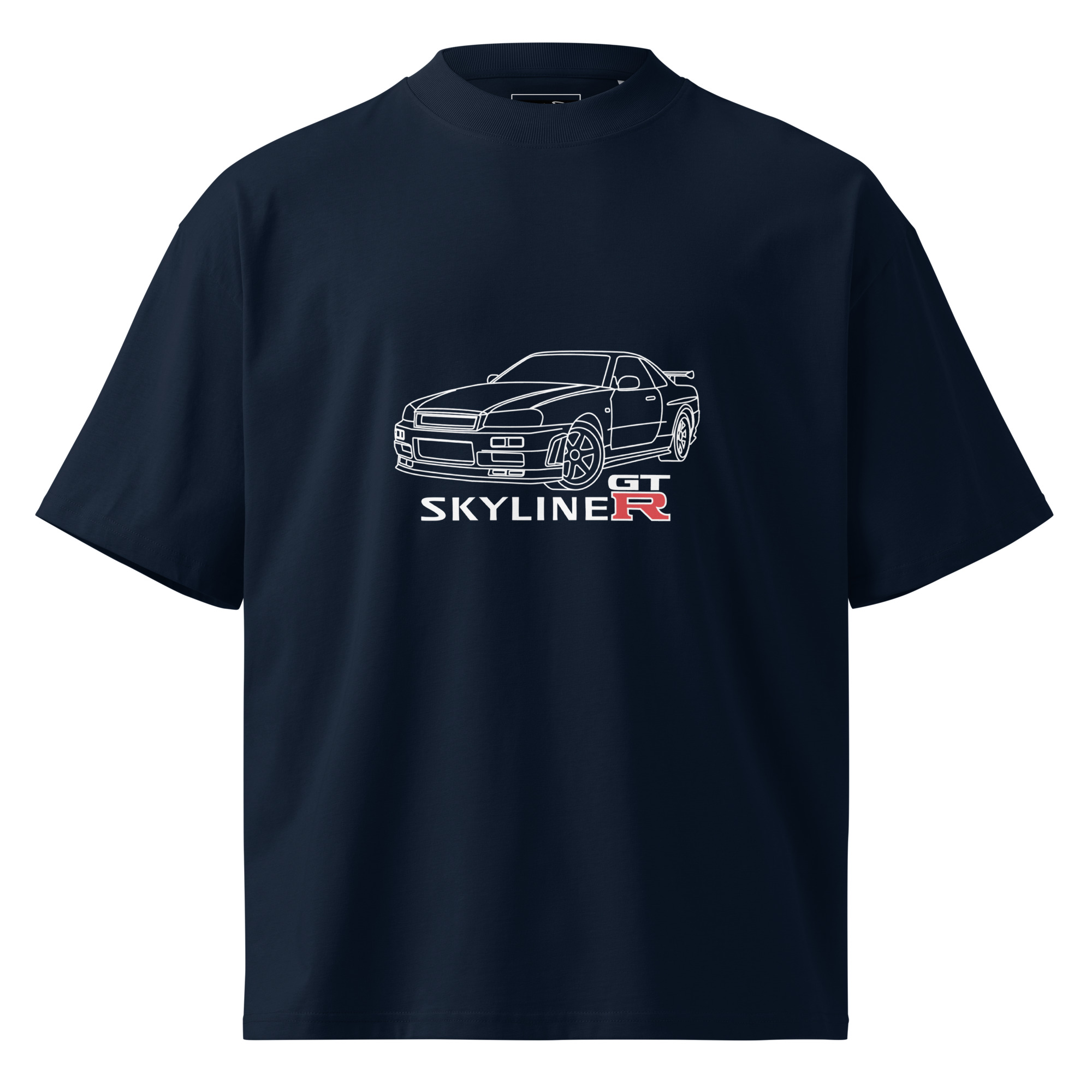Nissan Skyline GTR MK4, Organic oversized high neck t-shirt - Unisex - Image 2