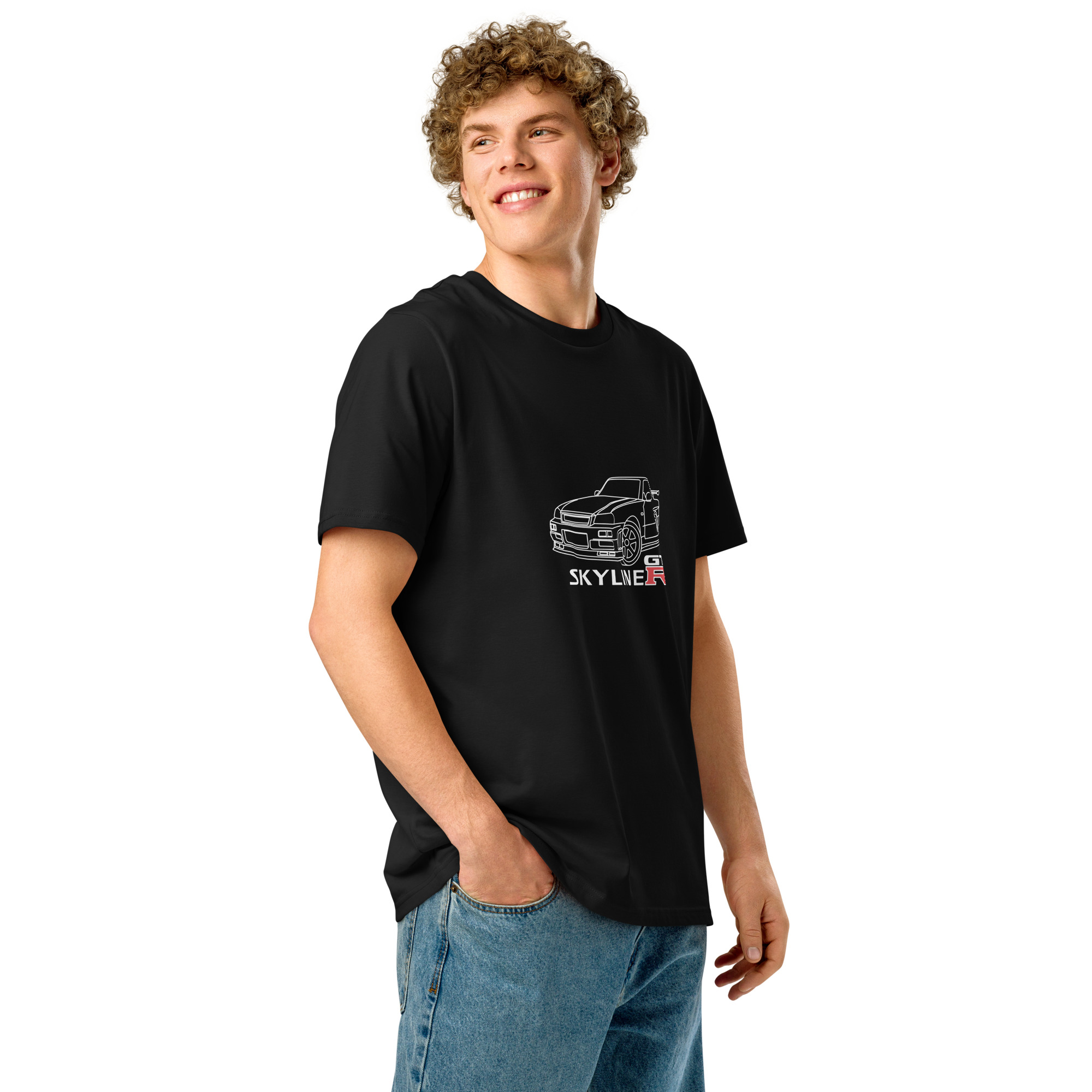 Nissan Skyline GTR MK4 Organic ribbed neck t-shirt - Unisex - Image 2