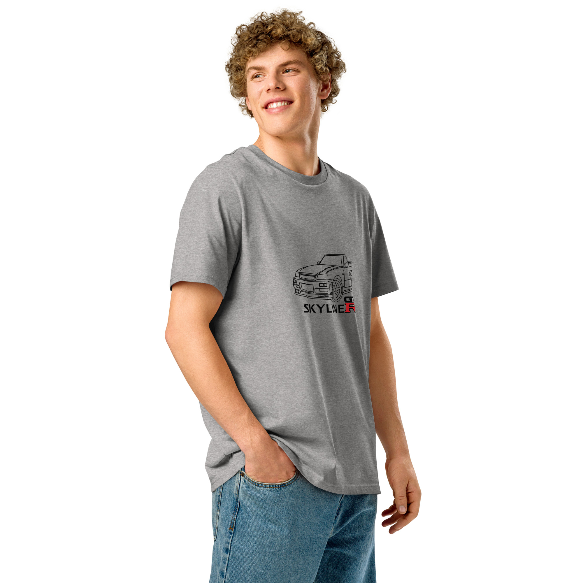 Nissan Skyline GTR MK4 Organic ribbed neck t-shirt - Unisex - Image 14